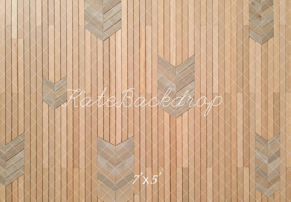 Kate Beige Herringbone Chevron Wood Floor Backdrop Designed by Mini MakeBelieve