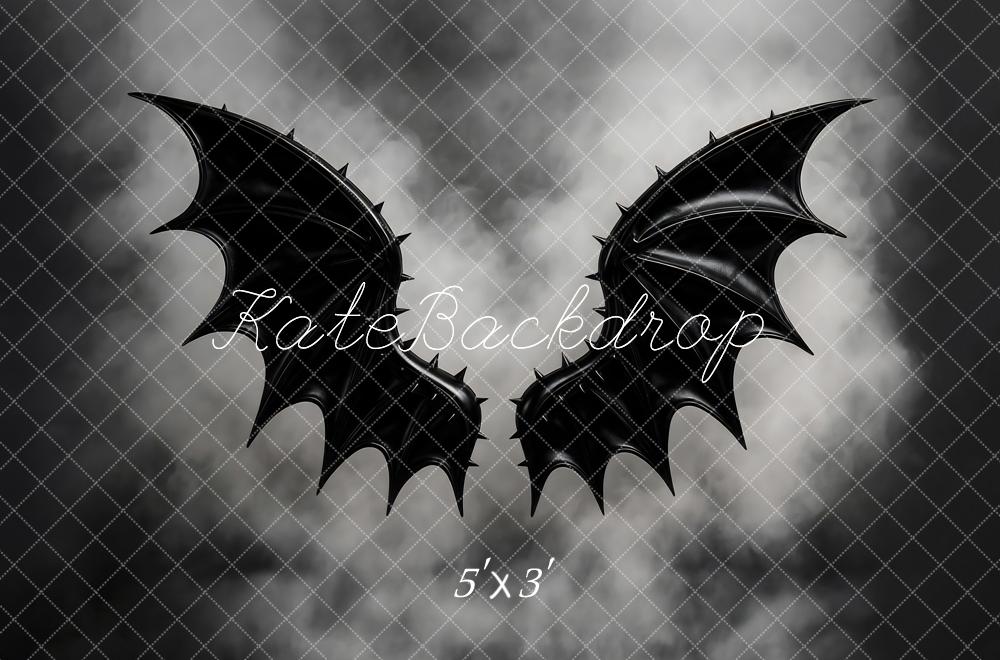 Kate Halloween Black Bat Wings Gothic Backdrop Designed by Mini MakeBelieve