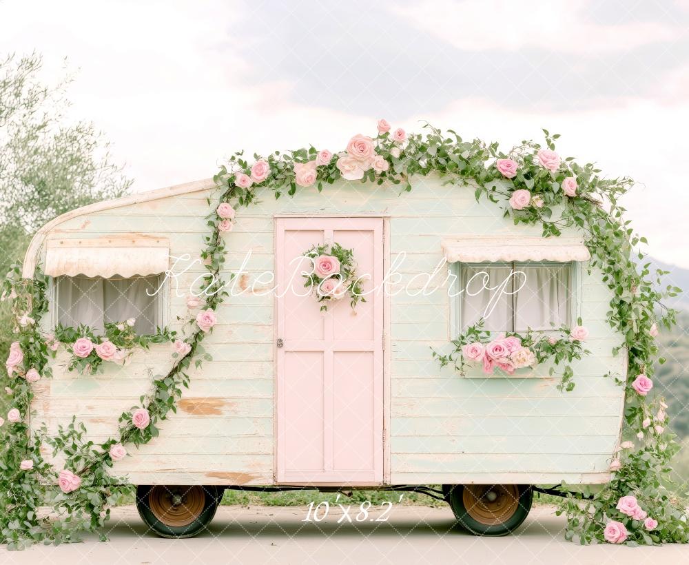 Kate Spring Floral Vintage Caravan Backdrop Designed by Patty Roberts