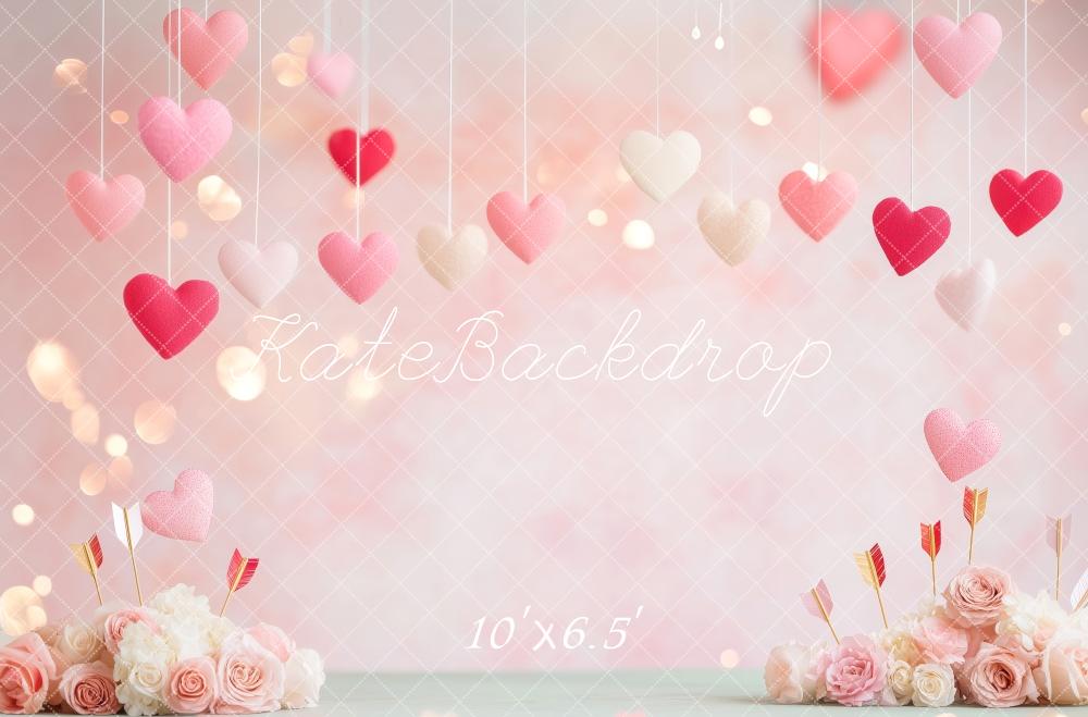 Sfondo Floreale Cuori Rosa Disegnato da Patty Roberts