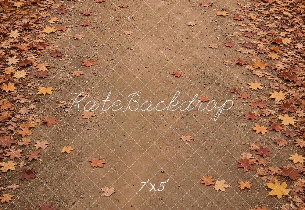 Kate Fall Leaves Covered Path Floor Printed Backdrop Designed by Kate Image