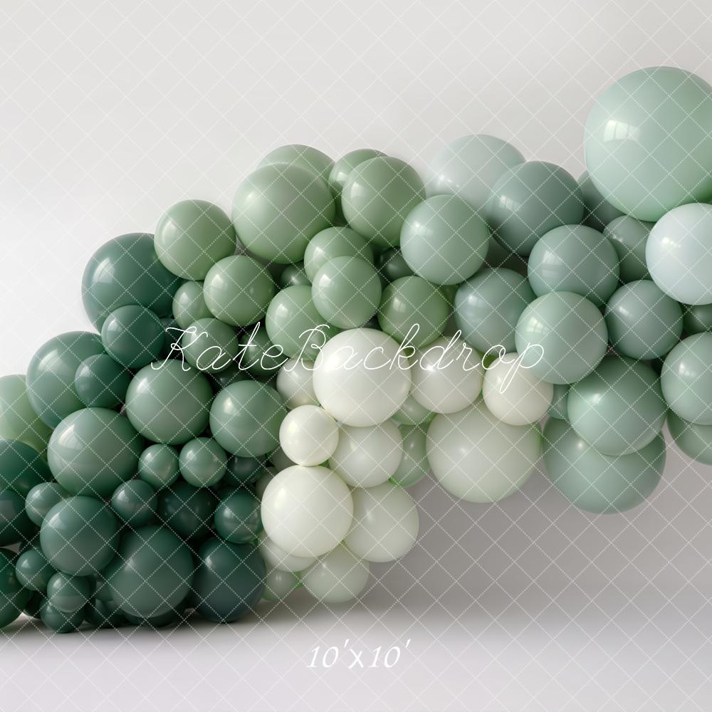 Kate Green Gradient Balloon Garland Printed Backdrop Designed by Emetselch
