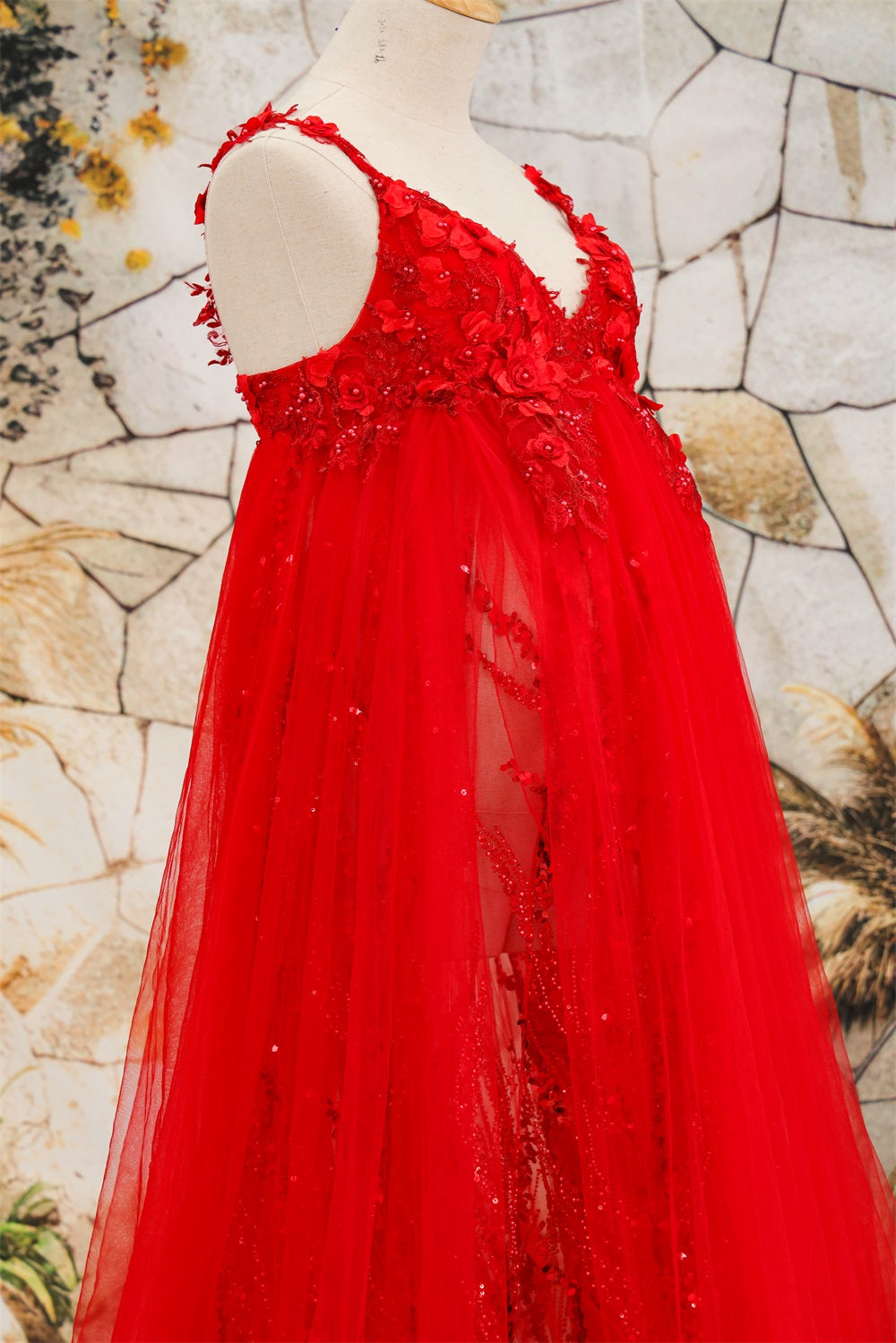 Kate Lace Suspender Trailing Custom Maternity Photoshoot Gowns