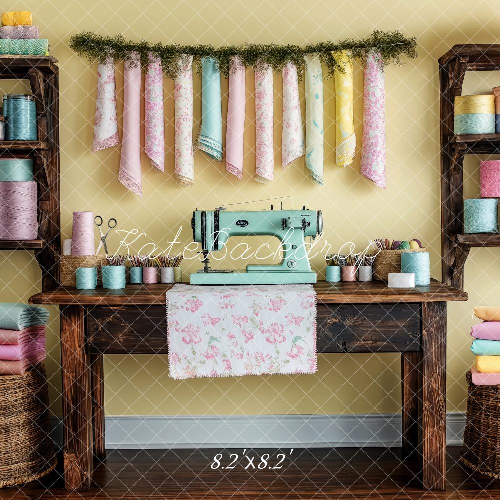 Kate Sewing Room Vintage Colorful Backdrop Designed by Patty Roberts