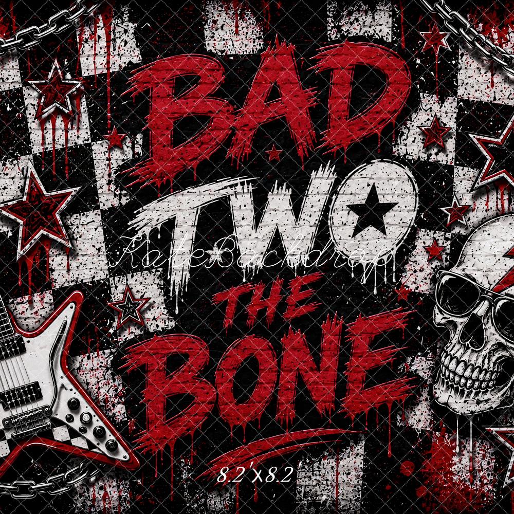 Kate Birthday Graffiti Rock Guitar Skull Chains Printed Backdrop Designed by Ashley Paul