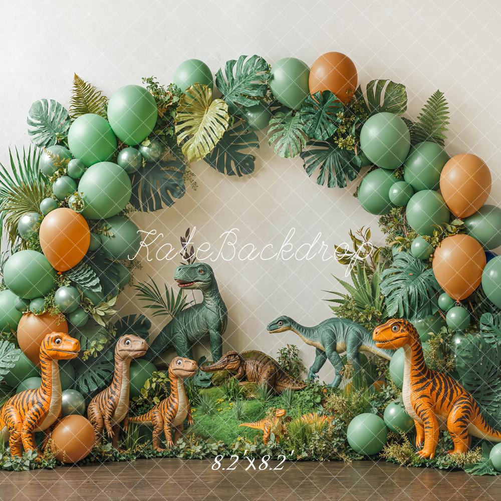 Kate Cake Smash Dinosaur Balloon Arch Backdrop Designed by Emetselch