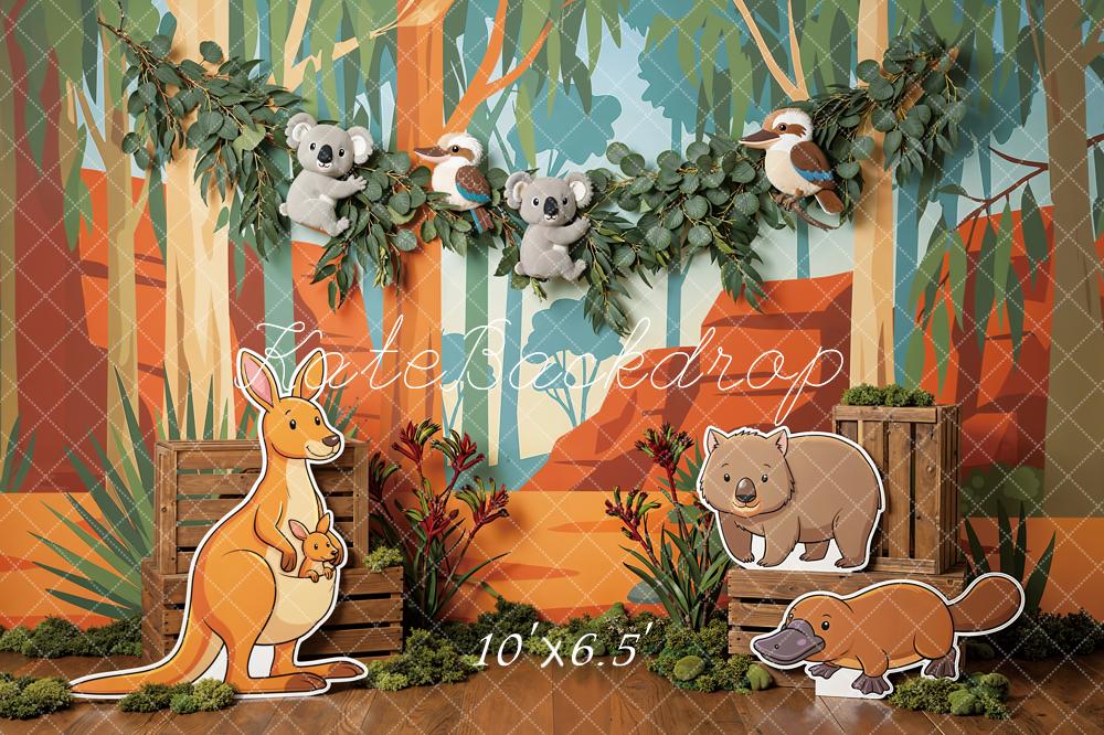 Kate Jungle Kangaroo Koala Wombat Platypus Forest Backdrop Designed by Emetselch