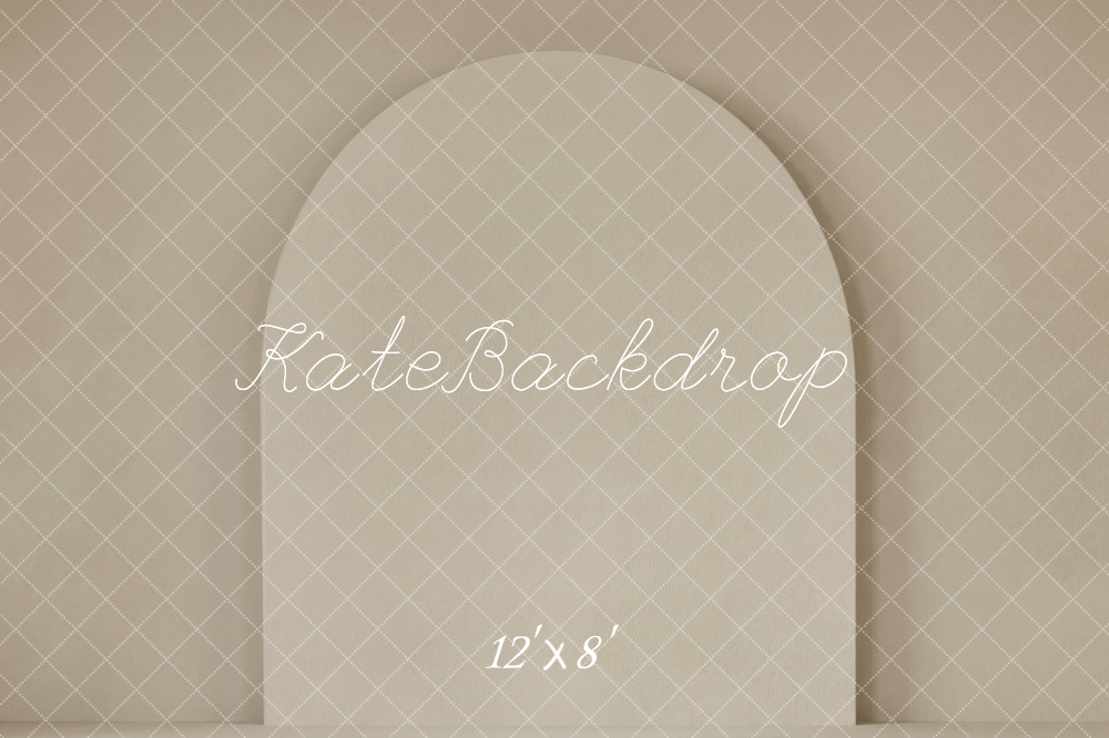 Kate Minimalism Beige Arch Wall Printed Backdrop Designed by Emetselch