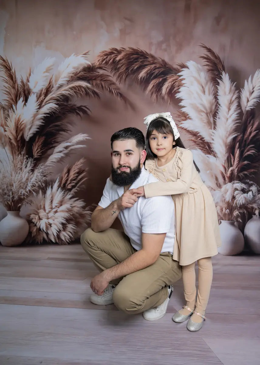 Kate Boho Pampas Grass Floral Arch Backdrop Designed by Emetselch