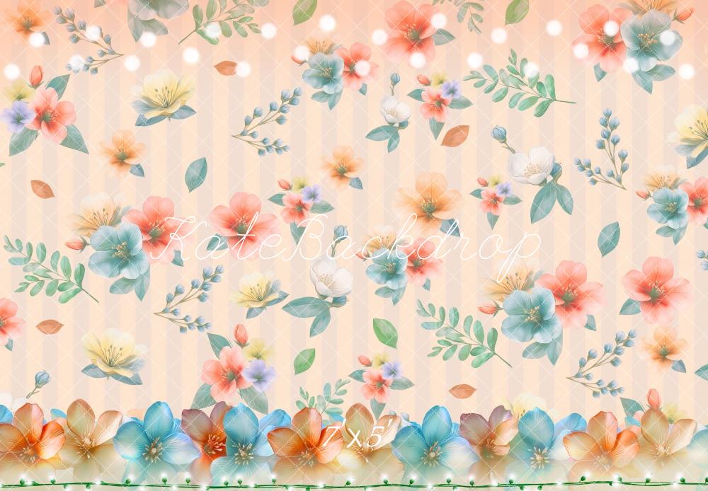 Kate Floral Pastel Pattern Backdrop Designed by Laura Bybee