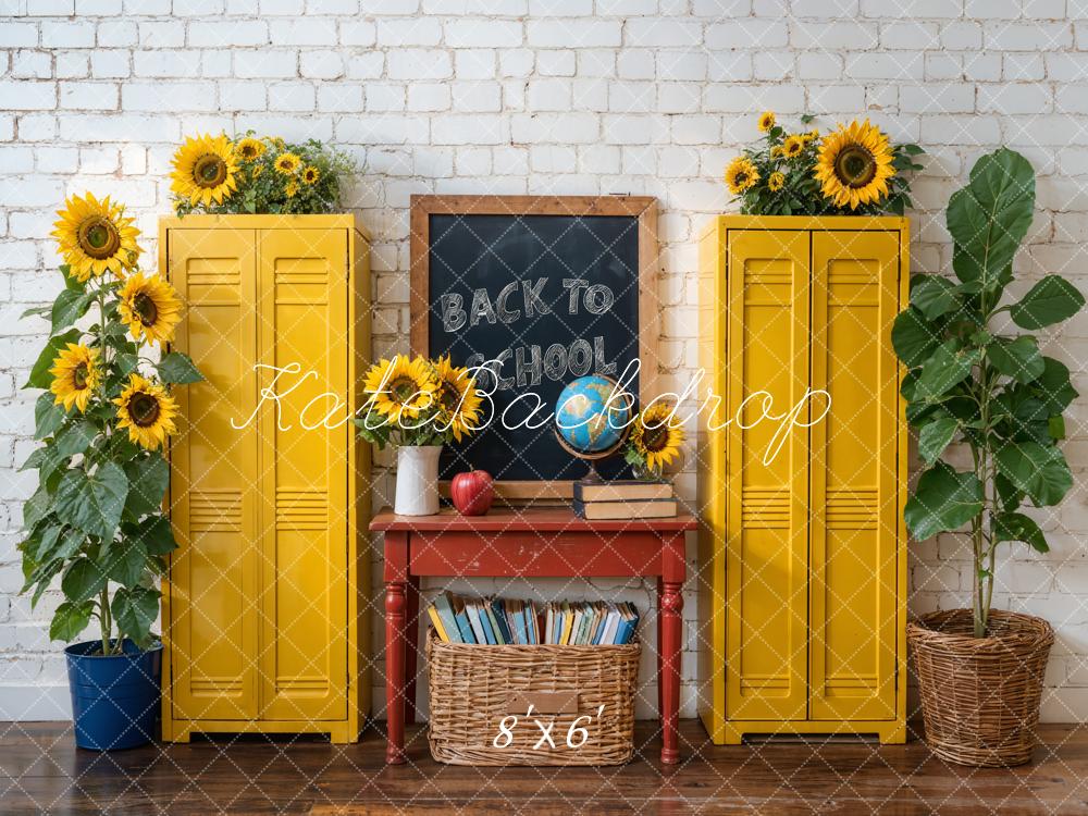 Kate Back to School Lockers Sunflower Chalkboard Backdrop Designed by Emetselch