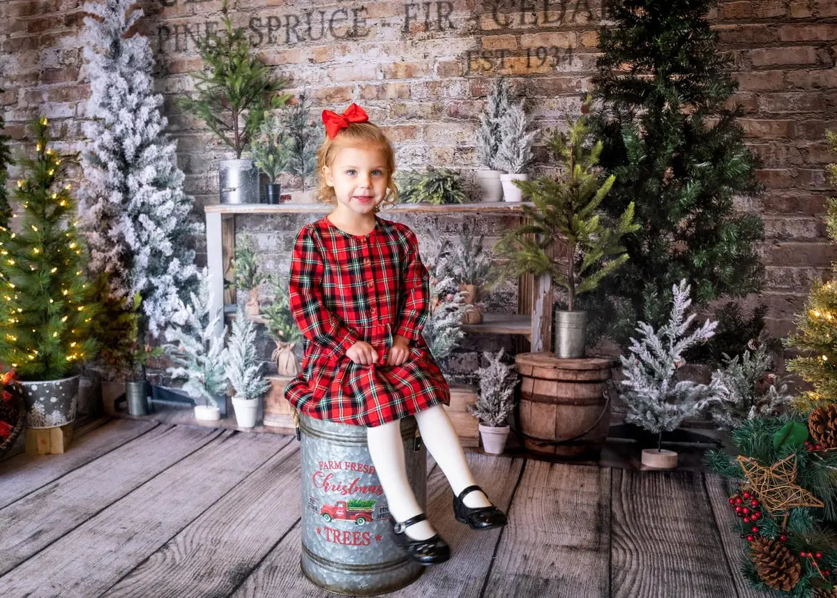 Kerst Farm Fresh Tree-achtergrond ontworpen door Mandy Ringe Fotografie