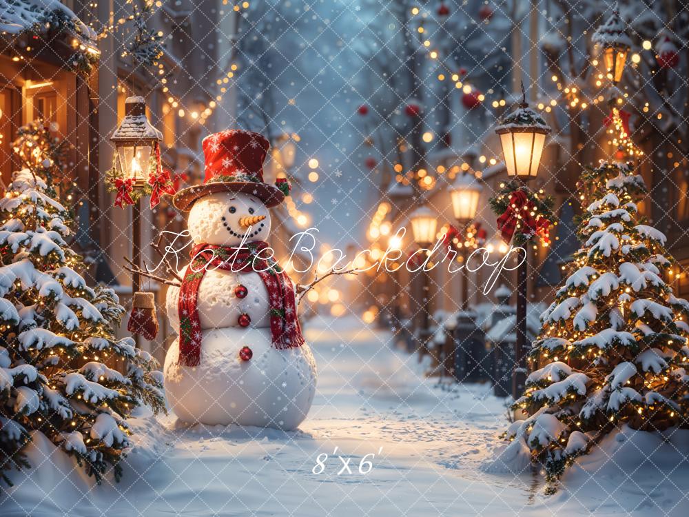 Kerstman Winter Straatlampen Foto Achtergrond Designed by Emetselch