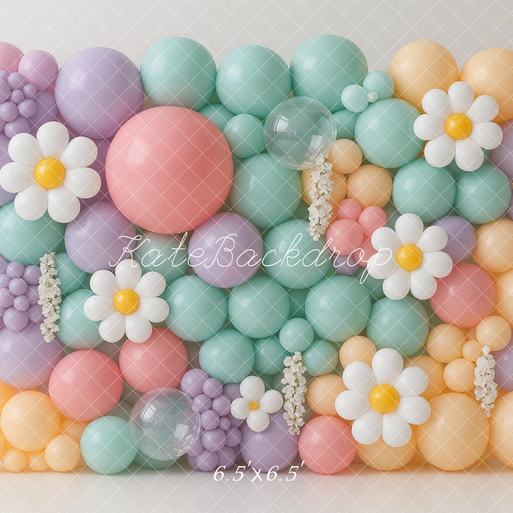 Kate Pastel Daisies Balloon Wall Flower Backdrop Designed by Ashley Paul
