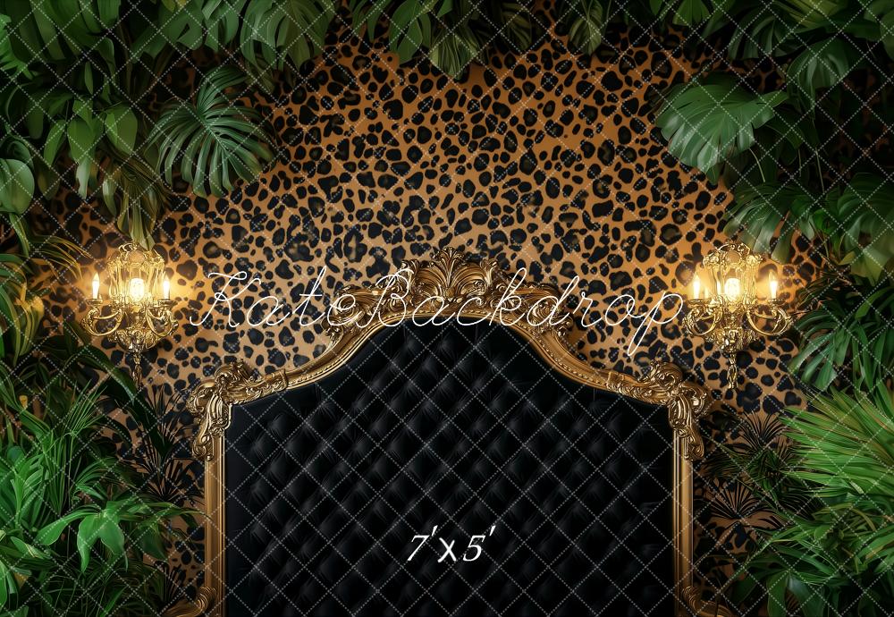 Cabezal Boudoir Jungle Leopard Glam Backdrop Designed by Ashley Paul