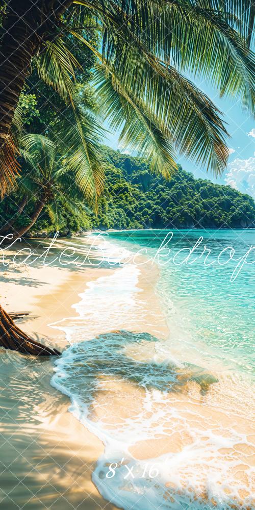 Kate Beach Summer Tropical Palm Trees Backdrop Designed by Emetselch
