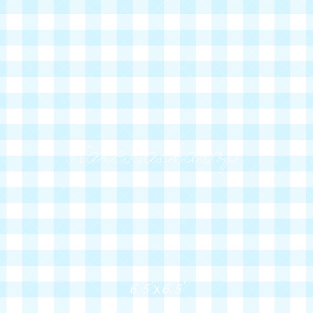 Sfondo a Motivo Gingham Azzurro Chiaro Designed by Mandy Ringe Photography