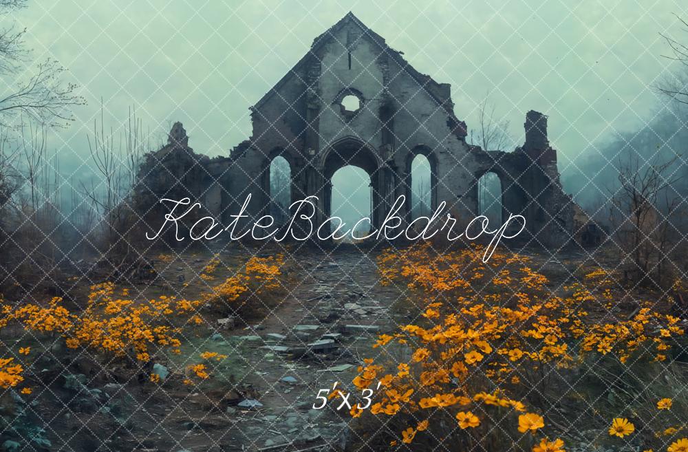 Rovine di Halloween Fiori Gialli Sfondo Designed by Emetselch