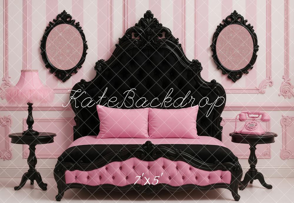 Kate Boudoir Headboard Pink Black Vintage Bedroom Backdrop Designed by Ashley Paul