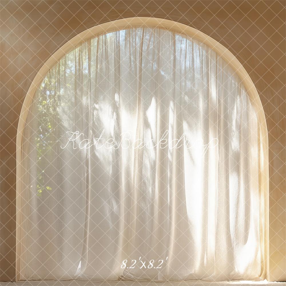 Kate Boho Elegant Arched Window Curtain Backdrop Designed by Mini MakeBelieve