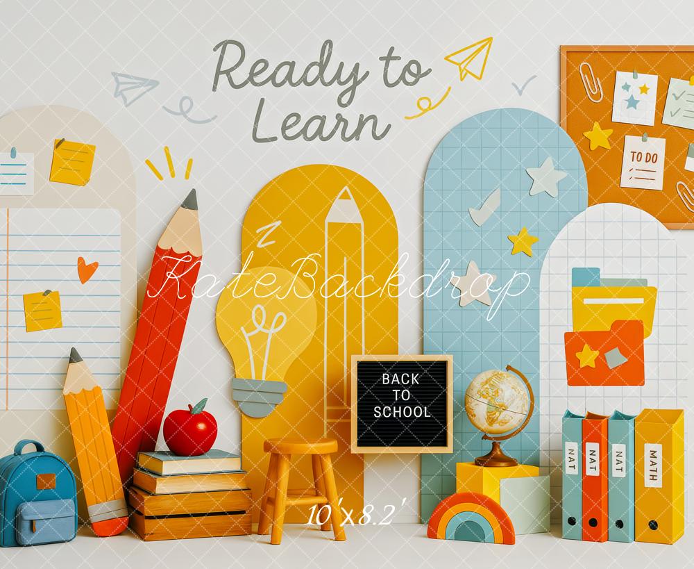 Kate Back To School Pencils Backpack Backdrop Designed by Patty Roberts