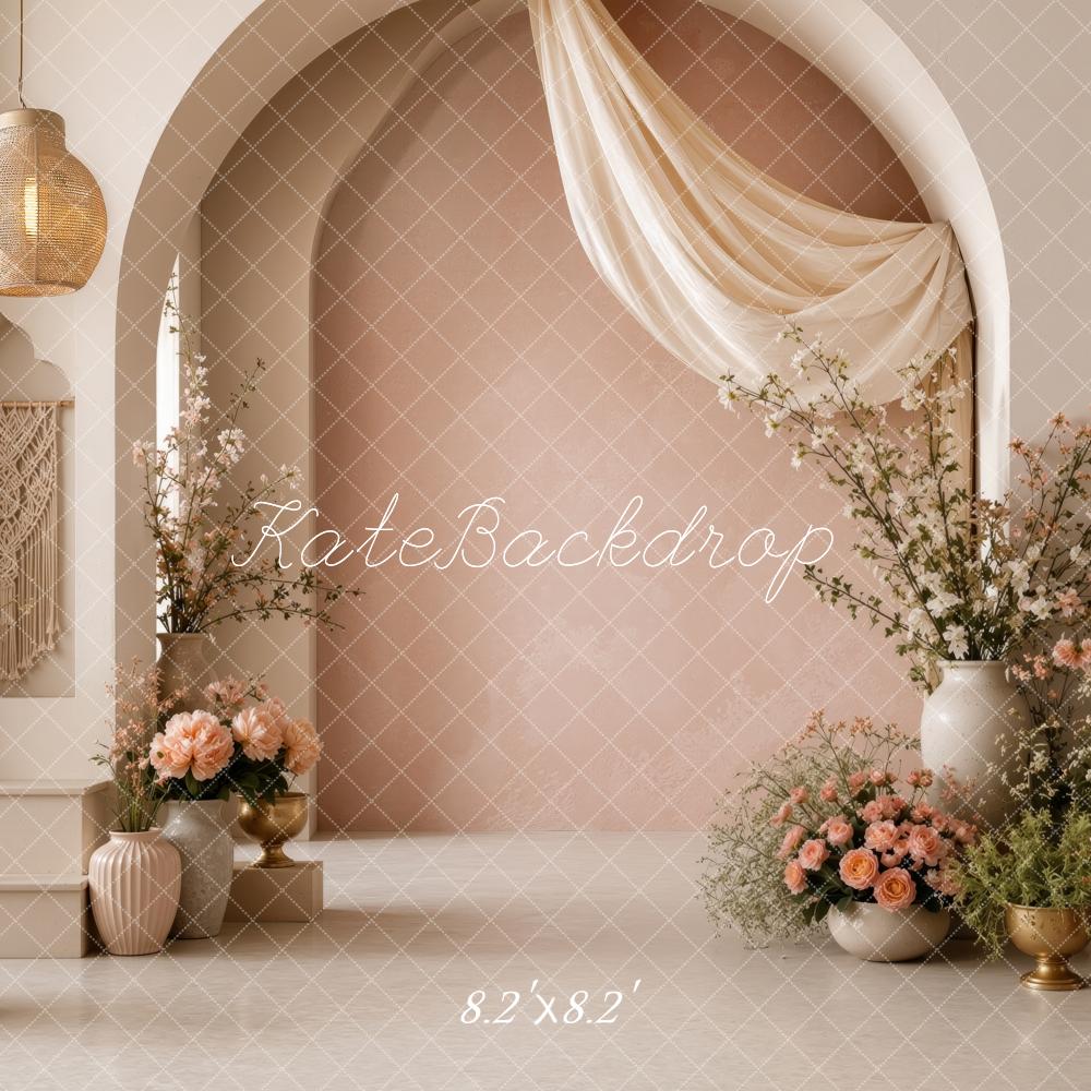 Kate Boho Spring Floral Arch Drapery Printed Backdrop Designed by Ashley Ward