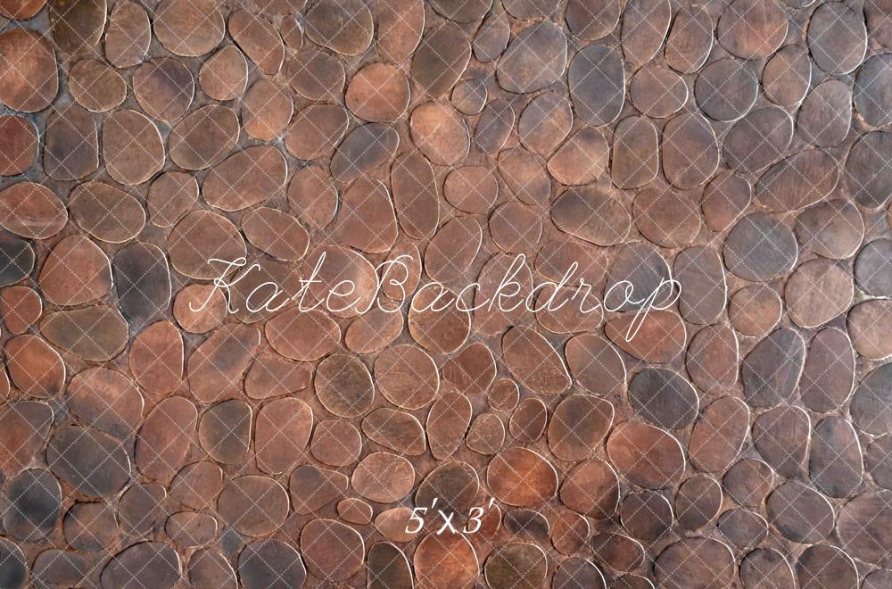 Kate Brown Cobblestone Floor Printed Backdrop Designed by Mini MakeBelieve