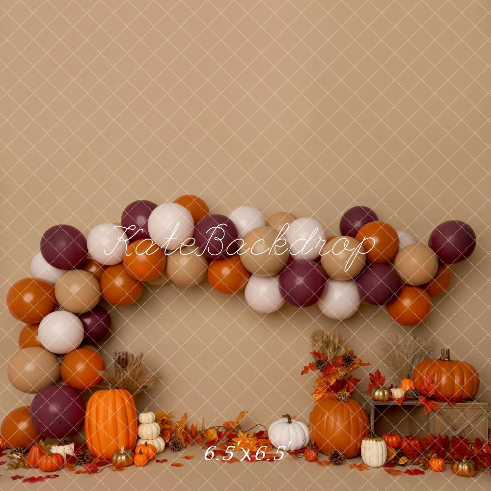 Kate Fall Cake Smash Pumpkin Balloon Arch Backdrop Designed by Melissa King