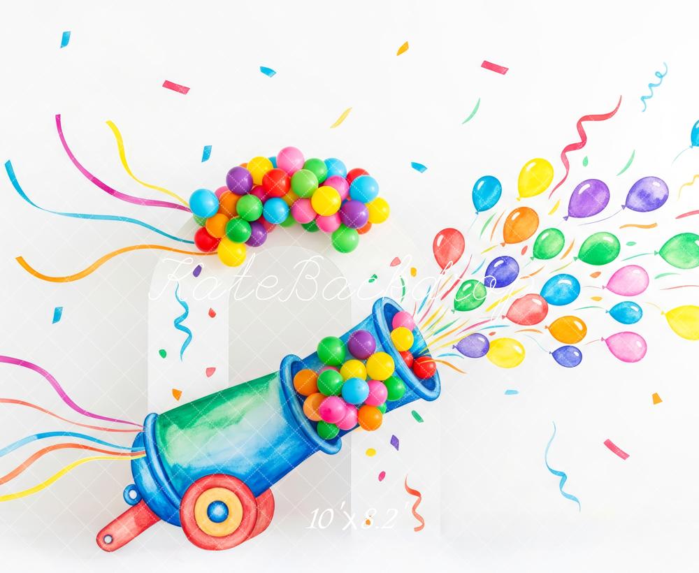 Kate Cake Smash Colorful Confetti Explosion Balloon Backdrop Designed by Patty Roberts