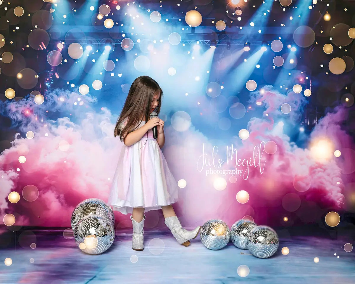 Fondo de escenario de iluminación de humo rosa diseñado por Emetselch