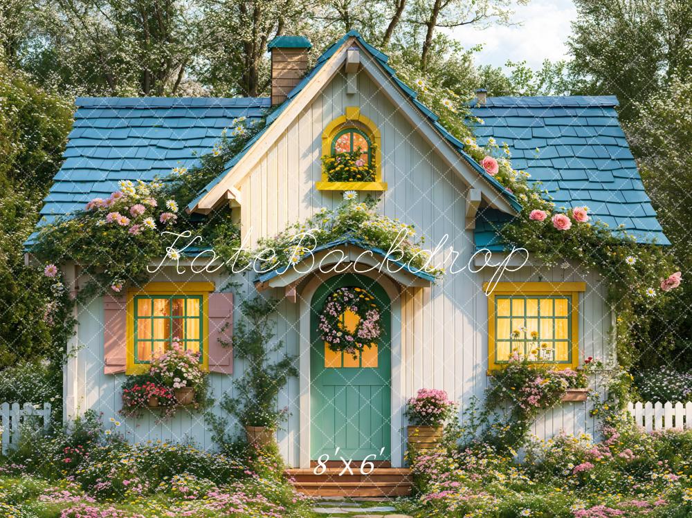 Spring Cottage Garden Floral Foto Achtergrond Designed by Emetselch