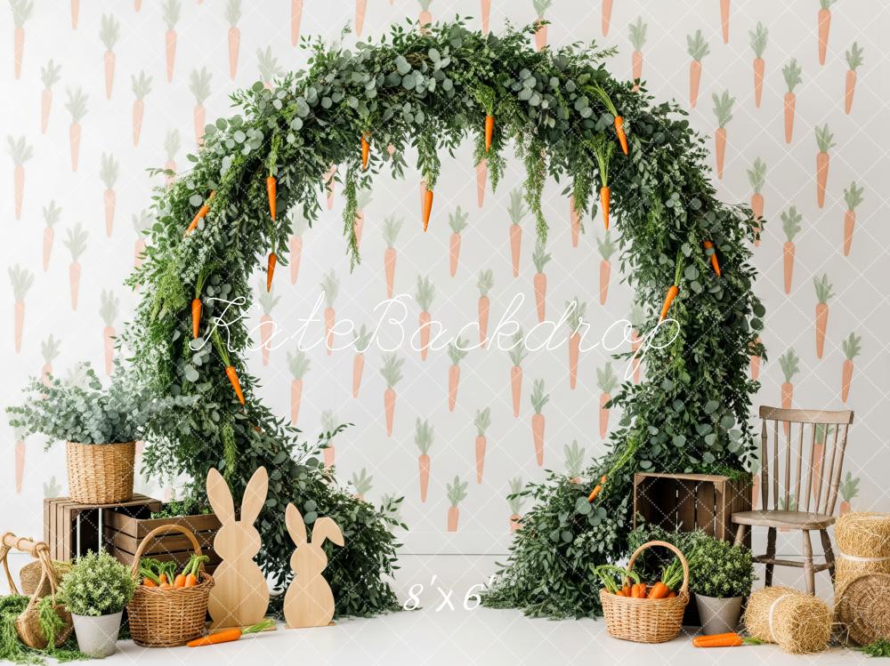 Kate Easter Bunny Carrot Flower Arch Greenery Backdrop Designed by Patty Roberts