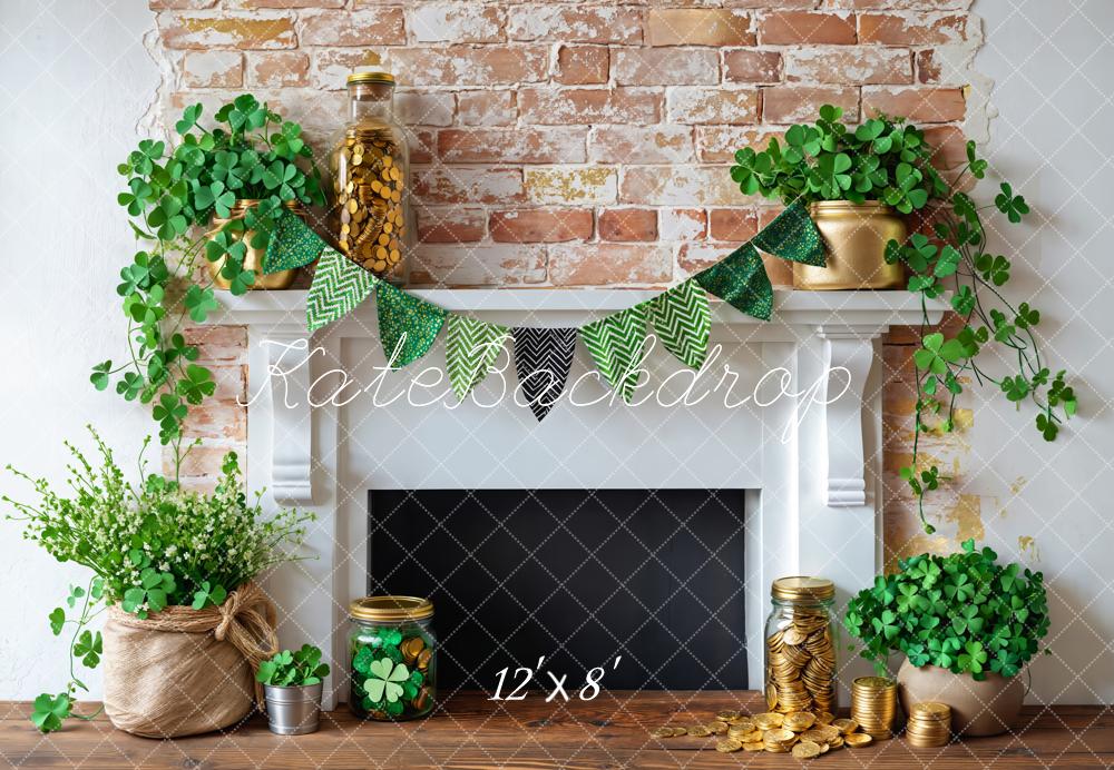 Fondo de chimenea de trébol de San Patricio diseñado por Emetselch