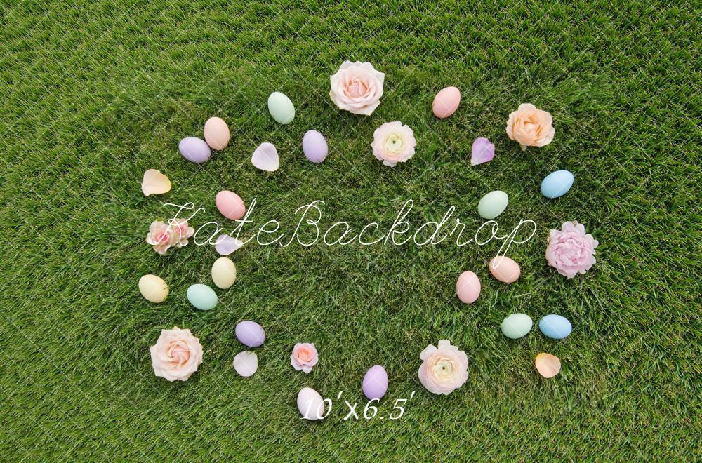 Kate Easter Bunny Pastel Eggs Flowers Grass Floor Backdrop Designed by Mini MakeBelieve