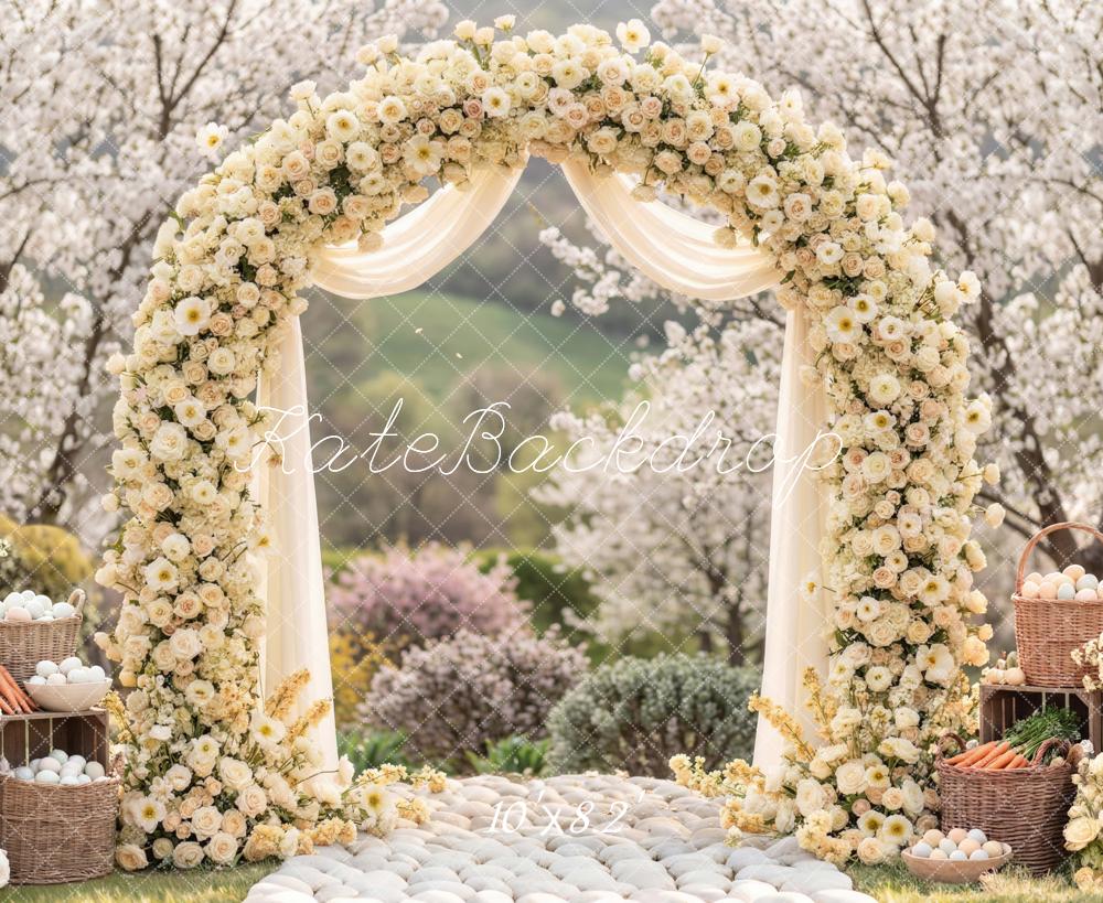 Kate Easter Bunny Flower Arch Basket Blossoms Backdrop Designed by Mini MakeBelieve