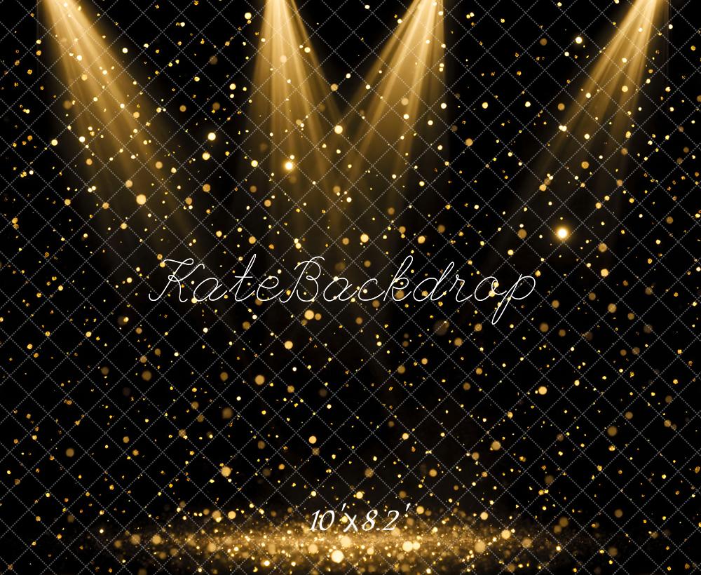 Kate Gold Spotlight Glitter Stage Backdrop Designed by Mini MakeBelieve