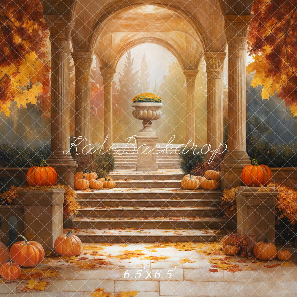 Fondo de Escaleras de Calabaza Retro Otoñal Diseñado por Emetselch