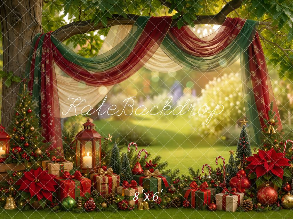 Kate Christmas Summer Outdoor Draped Arch Gifts Lanterns Printed Backdrop Designed by Emetselch