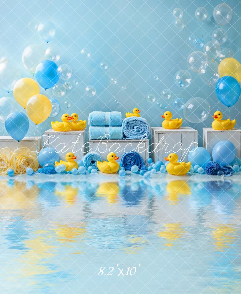 Fondo de burbujas de ducha de globo de pato Cake Smash diseñado por Emetselch