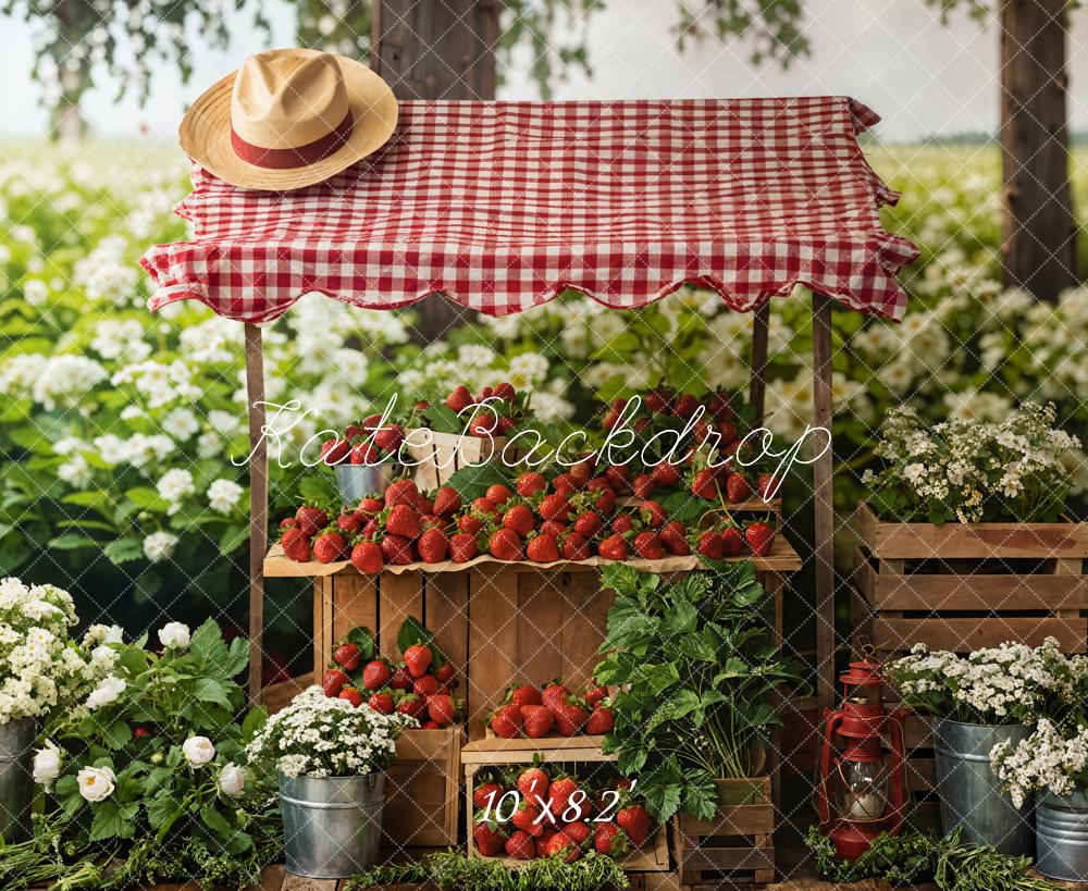 Stand de Fresas de Verano Flores Fondo diseñado por Emetselch