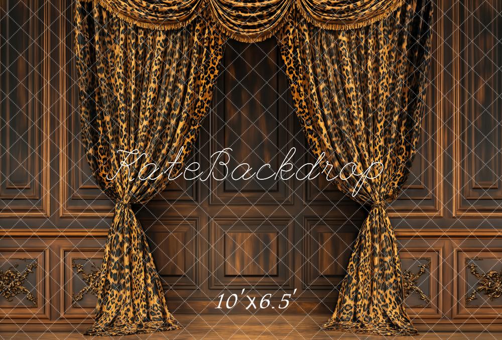 Kate Boudoir Vintage Leopard Curtain Wall Backdrop Designed by Emetselch