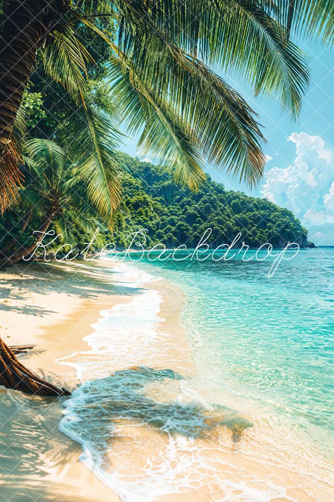 Kate Beach Summer Tropical Palm Trees Backdrop Designed by Emetselch