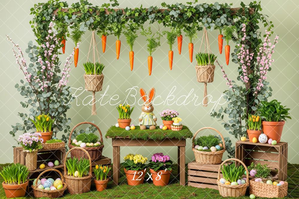 Kate Easter Bunny Carrots Flower Arch Baskets Backdrop Designed by Patty Roberts