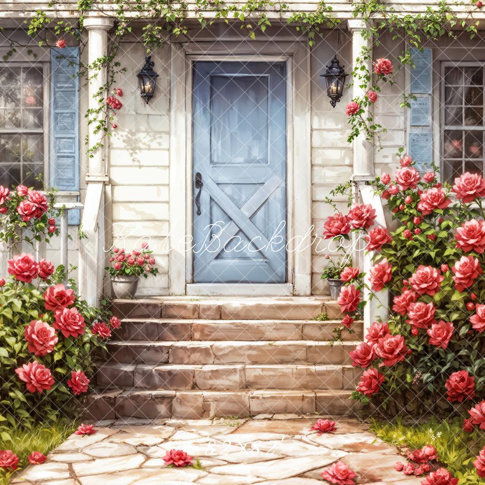 Spring Painting Floral Porch Foto Achtergrond Designed by Emetselch