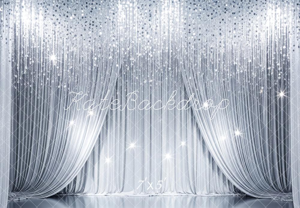 Kate Silver Curtain Sequin Sparkle Drapes Backdrop Designed by Patty Roberts