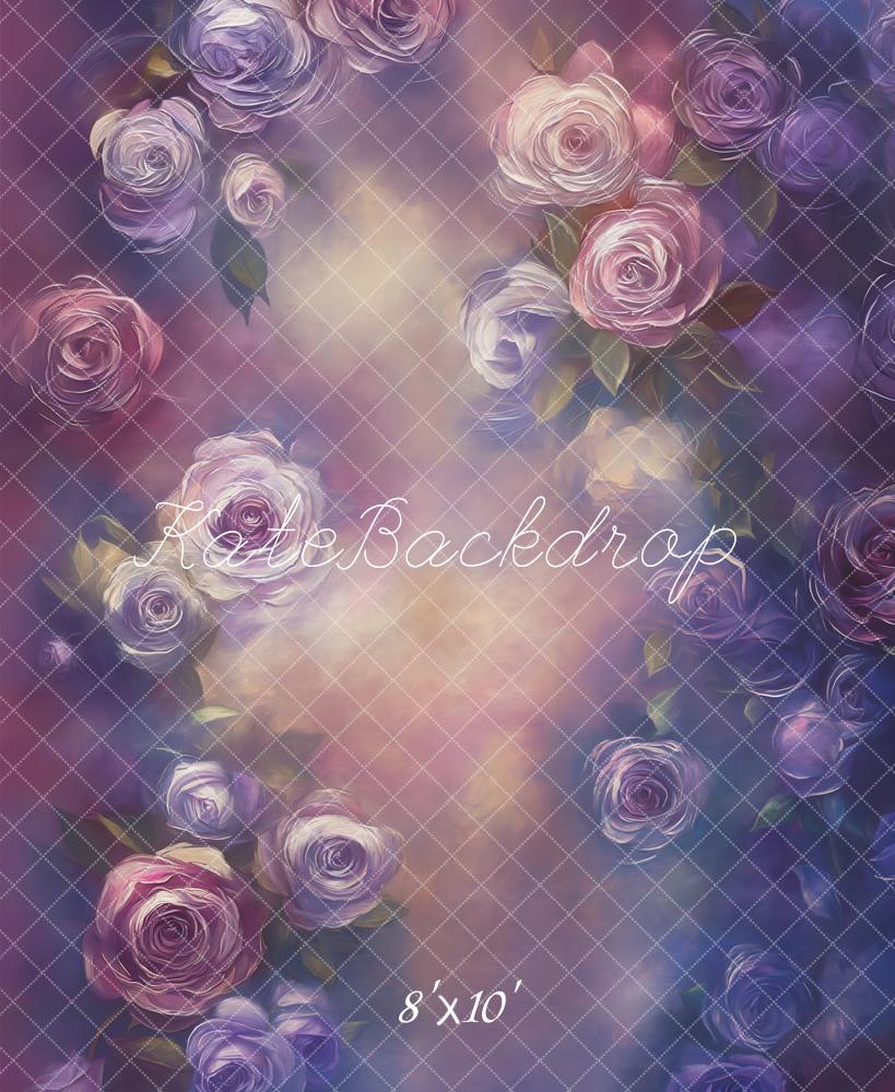 Kate Fine Art Purple Floral Roses Backdrop Designed by Emetselch