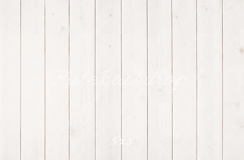 Kate White Wood Plank Floor Printed Backdrop Designed by Emetselch