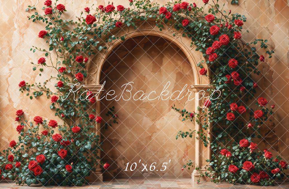 Arco floreale di rose marrone sfondo