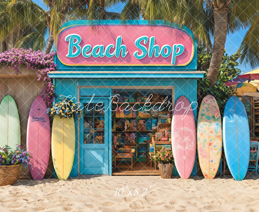 Kate Summer Beach Shop Surfboards Backdrop Designed by Emetselch