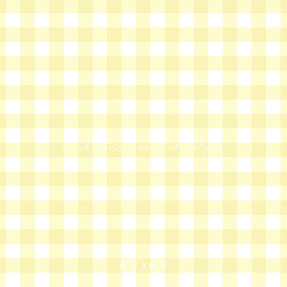 Kate Yellow Gingham Pattern Backdrop Designed by Mandy Ringe Photography